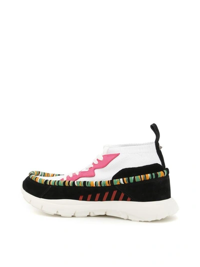 Shop Valentino Heroes Tribe Sneakers In Bianco Nero Fuxia Fluo (black)