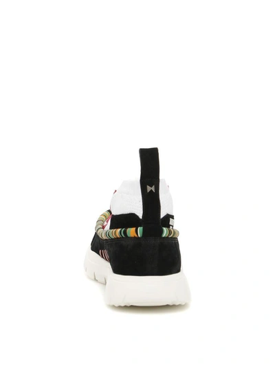 Shop Valentino Heroes Tribe Sneakers In Bianco Nero Fuxia Fluo (black)