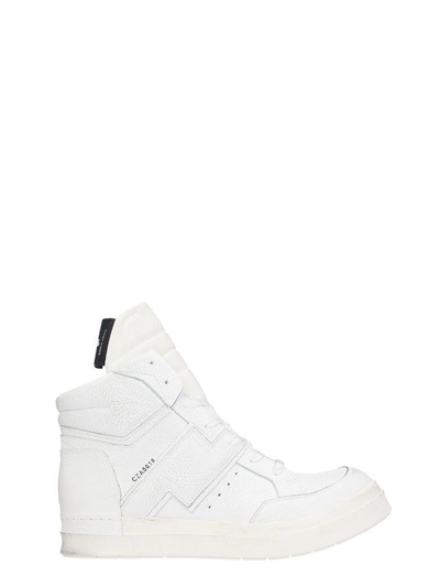 Shop Cinzia Araia White Leather Sneakers