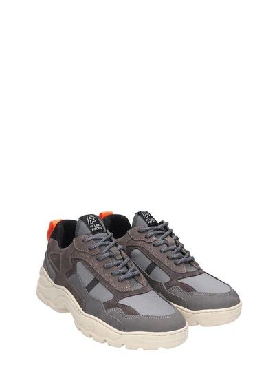 Shop Filling Pieces Low Curve Iceman Trimix Grey Leather And Suede Sneakers
