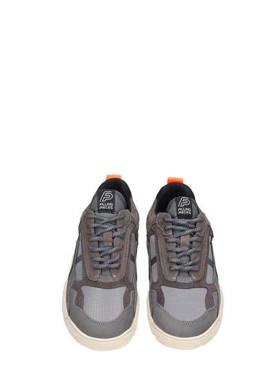 Shop Filling Pieces Low Curve Iceman Trimix Grey Leather And Suede Sneakers