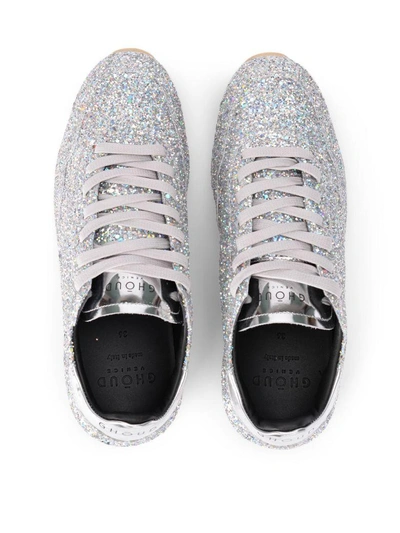 Shop Ghoud Sneaker  In Glitter E Pelle Argento In Silver