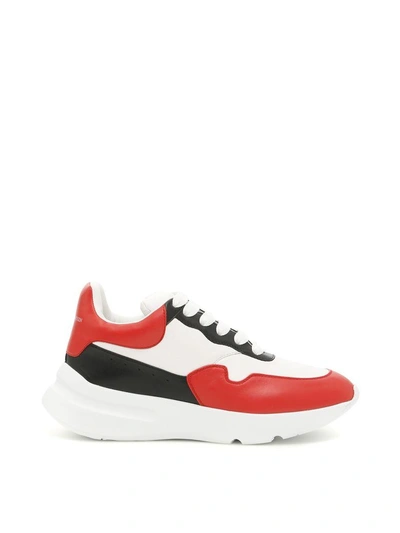 Shop Alexander Mcqueen Oversize Sneakers In White Red Black|bianco