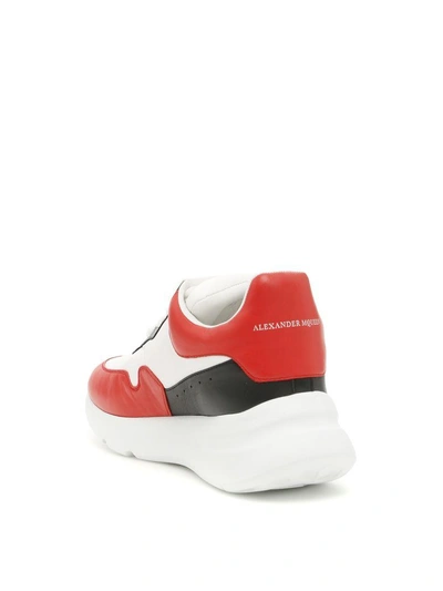 Shop Alexander Mcqueen Oversize Sneakers In White Red Black|bianco
