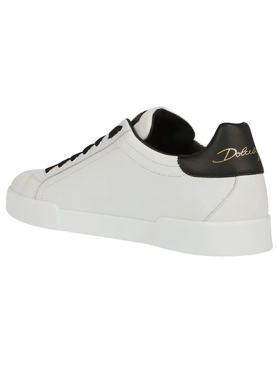 Shop Dolce & Gabbana Sneakers In Corona Alloro Fdo. Bianco
