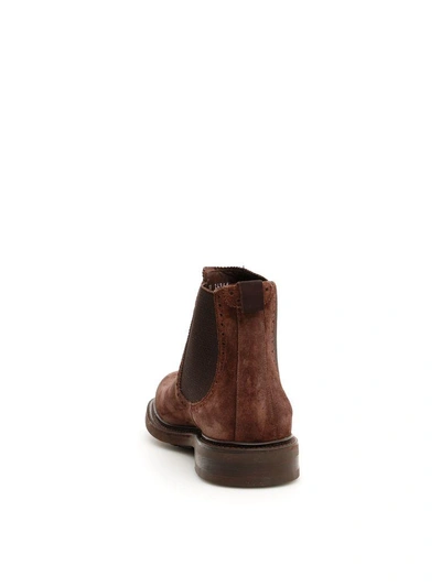 Shop Ferragamo Suede Barrow Boots In Brown (brown)