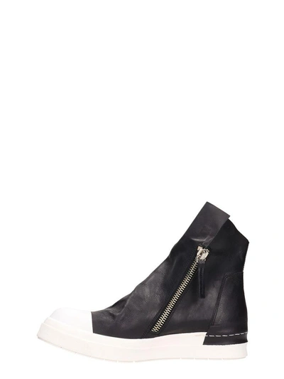 Shop Cinzia Araia Slip On Black Leather Sneakers