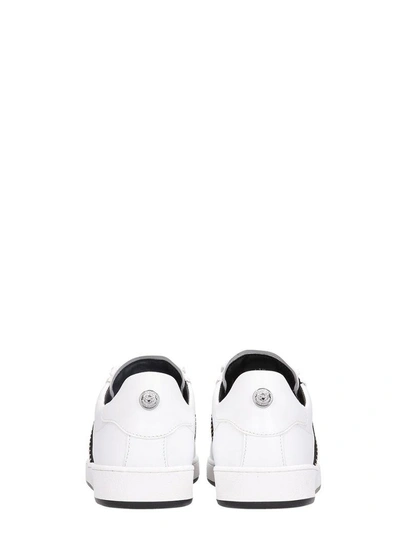 Shop Balmain Low White Leather Sneakers