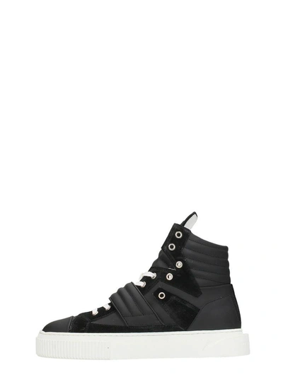 Shop Gienchi Hypnos Black Leather And Suede Sneakers
