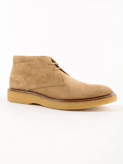 Shop Tod's Desert Lace-up Boots In Cbiscuit