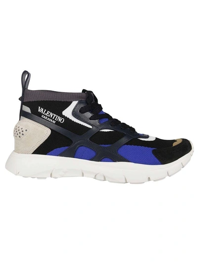 Shop Valentino Sound High Sneakers In Dmm Blue Royal Deep Grey Bianco Ma