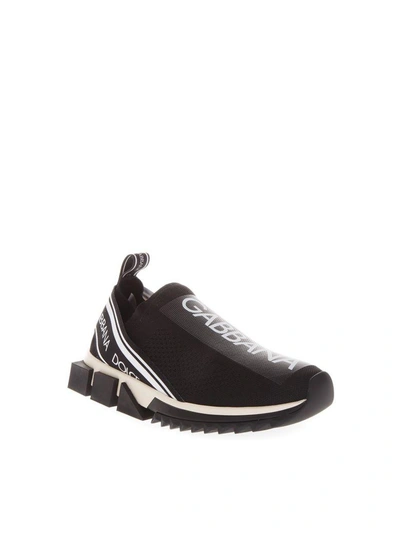 Shop Dolce & Gabbana Black & White Sorrento Sneakers In Nylon In Black/white