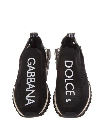 Shop Dolce & Gabbana Black & White Sorrento Sneakers In Nylon In Black/white
