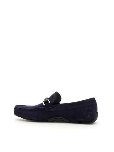 Shop Ferragamo Granprix Loafers In Blue Marine|blu