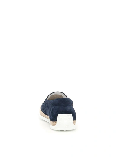 Shop Tod's Suede Slip-ons In Galassia (blue)