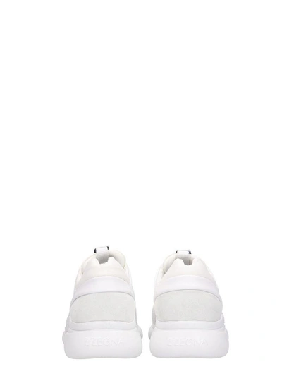 Shop Z Zegna Splinter 2.0 White Leather Sneakers