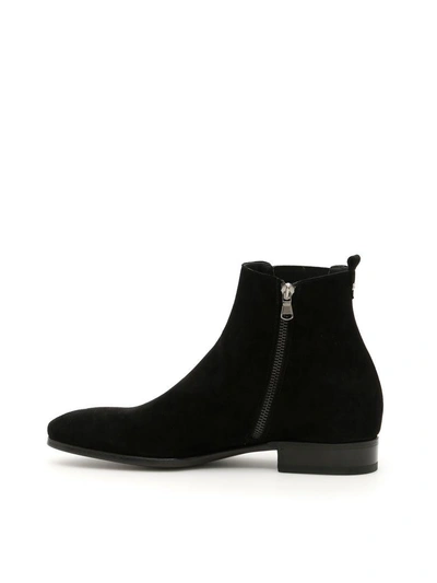 Shop Dolce & Gabbana Suede Beatle Boots In Nero (black)