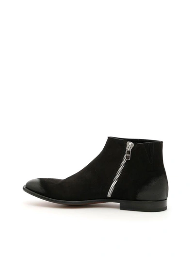 Shop Alexander Mcqueen Suede Boots In Black|nero