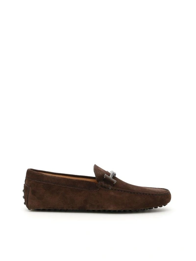 Shop Tod's Double T Gomminos In Testa Moro (brown)