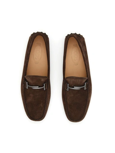 Shop Tod's Double T Gomminos In Testa Moro (brown)