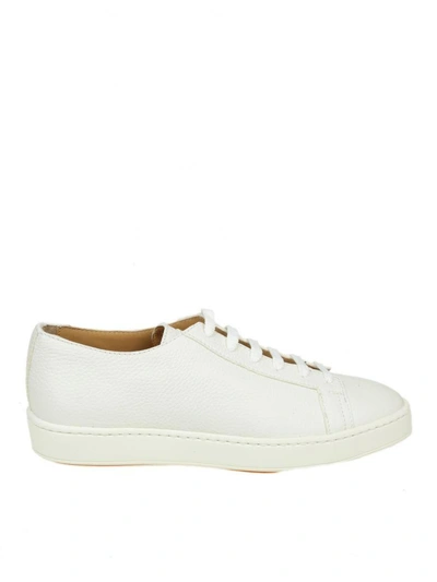 Shop Santoni Sneakers Lace-up In White Leather