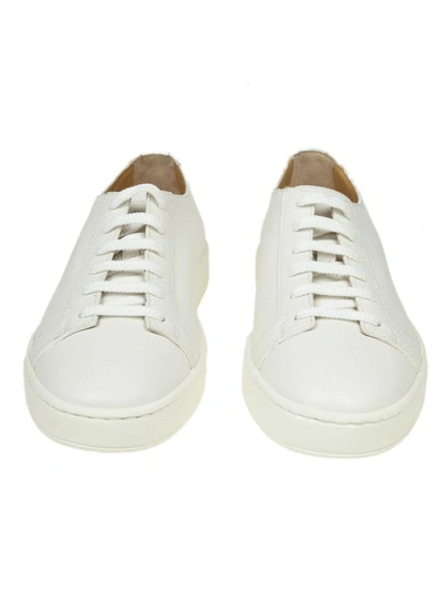 Shop Santoni Sneakers Lace-up In White Leather