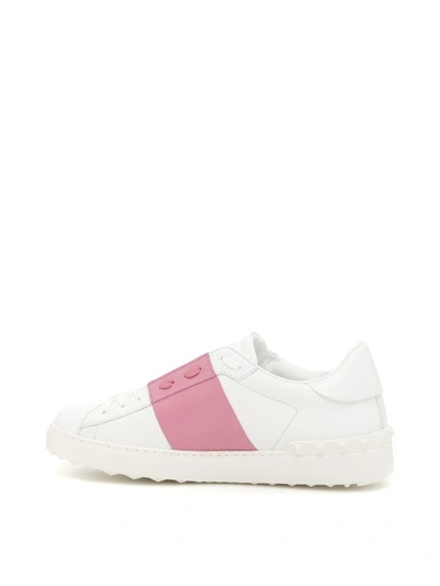 Shop Valentino Leather Open Sneakers In Bianco-ninphea|bianco