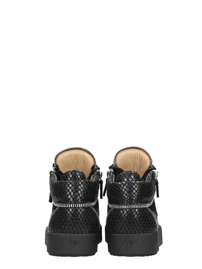 Shop Giuseppe Zanotti Black Leather And Suede Sneakers
