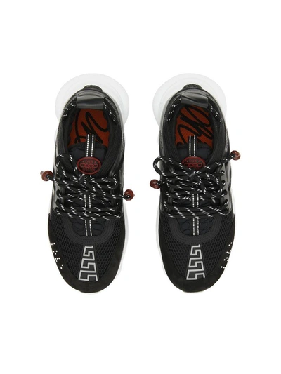 Shop Versace Chain Reaction Sneakers In Black White
