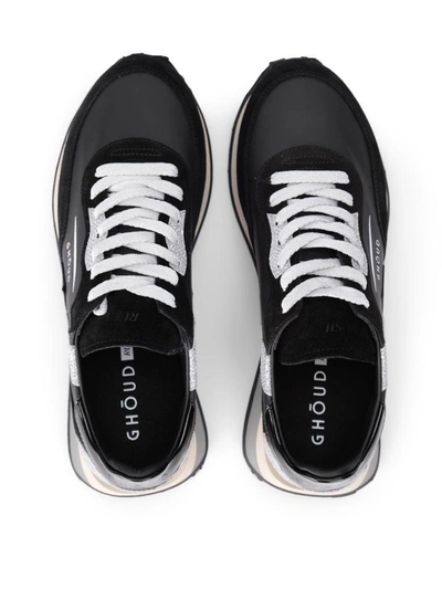 Shop Ghoud Rush Black And Silver Leather Sneaker In Nero
