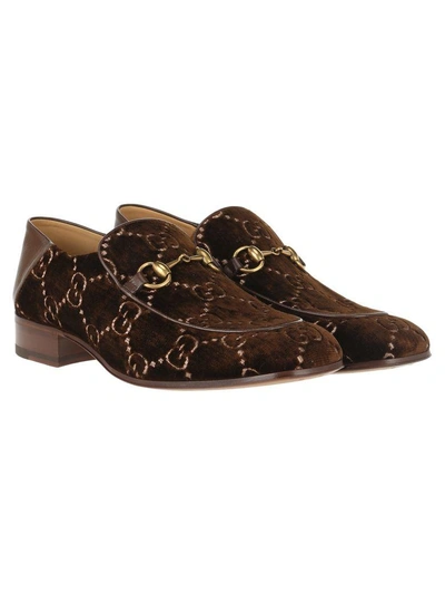 Shop Gucci Mocassino Mister Gg Supreme In Brown