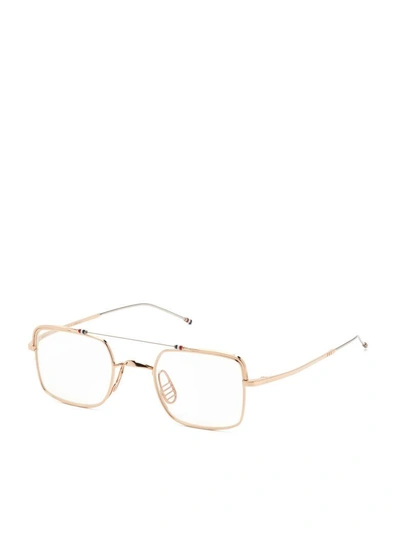Shop Thom Browne Unisex Glasses In White Gold Silver