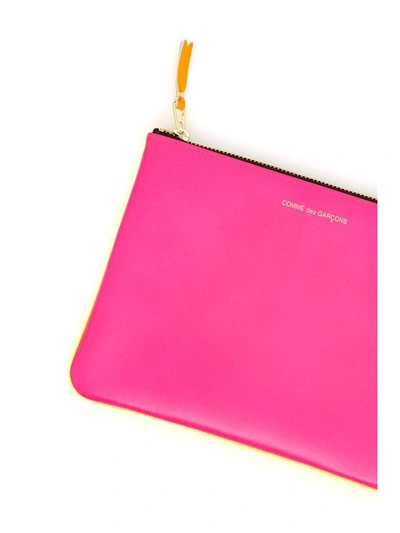 Shop Comme Des Garçons Wallet Unisex Super Fluo Pouch In Pink/yellow|rosa