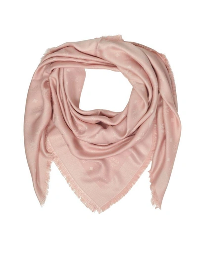 Shop Mcm Monogram New Luxury Square Scarf In Pink
