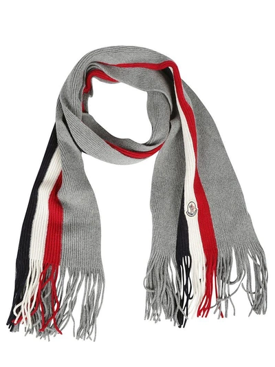 Shop Moncler Scarf In Grey