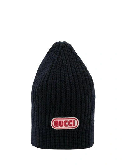 Shop Gucci Game Wool Hat In Blu