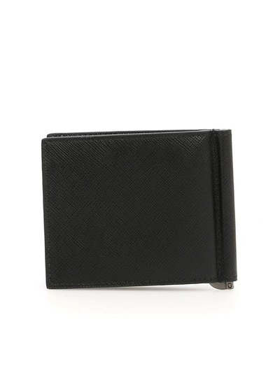 Shop Prada Saffiano Money Clip In Nero Balticonero