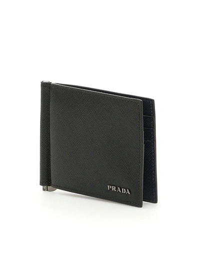 Shop Prada Saffiano Money Clip In Nero Balticonero