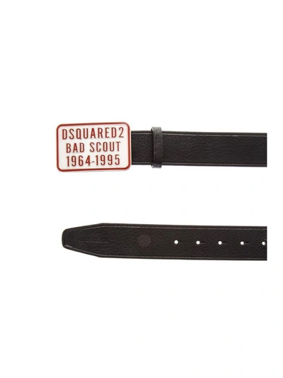 Shop Dsquared2 Black Bad Scout Belt In Leather