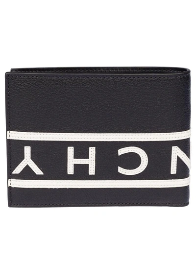Shop Givenchy Logo Contrast Bi-fold Wallet In Black/white