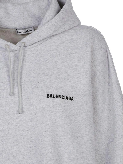 Shop Balenciaga Hoodie In Pale Heather Grey