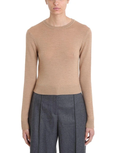 Shop Jil Sander Beige Wool Sweater In Leather Color