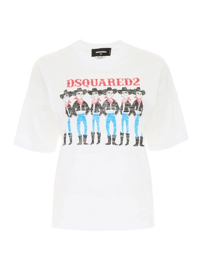 Shop Dsquared2 Cowboy T-shirt In White (white)