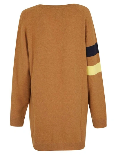 Shop Erika Cavallini Boxy Striped Print Sweater In Noce