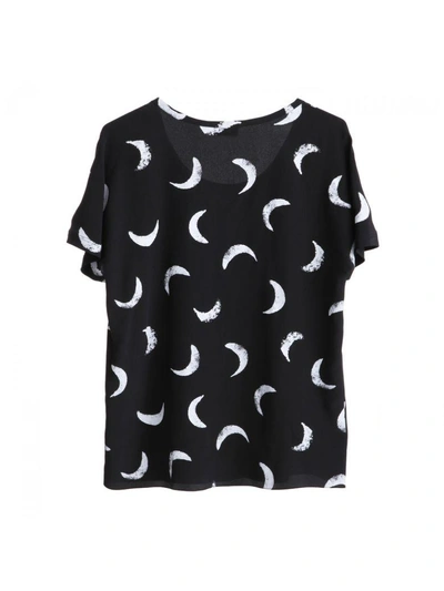 Shop Saint Laurent Moon Print T-shirt In Noir Blanc