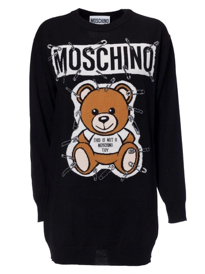 Shop Moschino Toy Bear Dress In Black