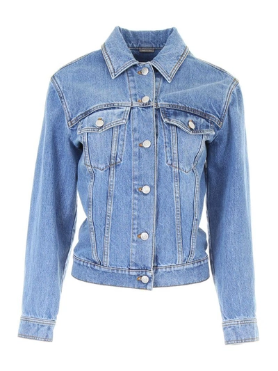 Shop Alexander Mcqueen Vintage Denim Jacket In Vintage Wash|blu