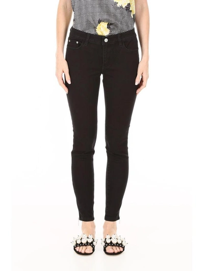 Shop Michael Michael Kors Skinny Jeans With Zip In Black (black)