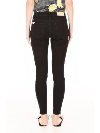 Shop Michael Michael Kors Skinny Jeans With Zip In Black (black)