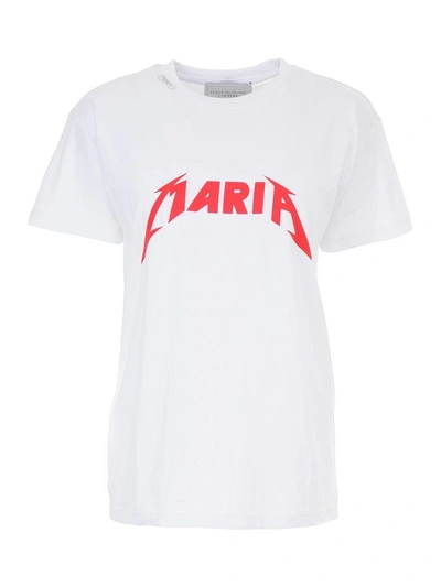 Shop Forte Couture T-shirt With Maria Print In White (white)
